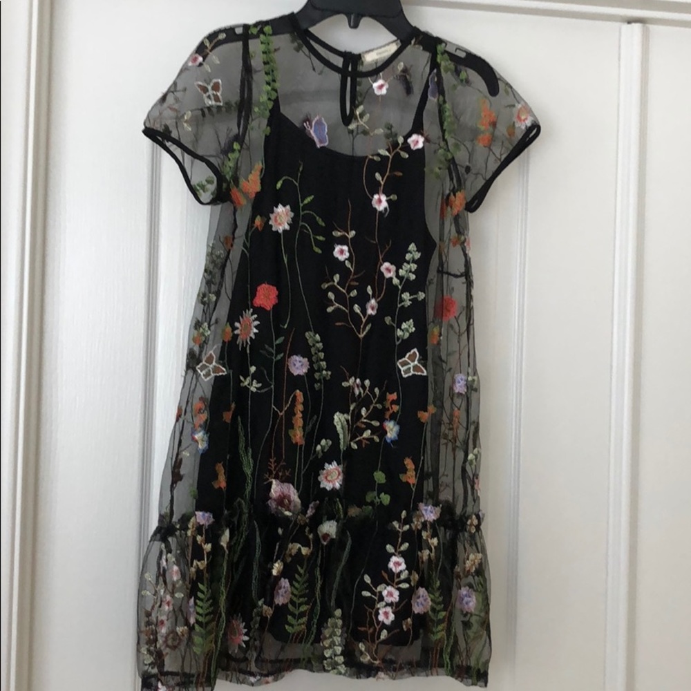 Girls black 2 piece dress size L.